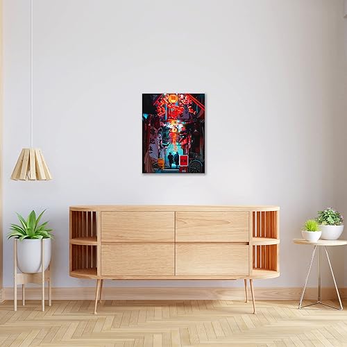 Miniatura 4 de Póster japonés impreso  Obra de arte de ciudad nocturna en rollo de lienzo  Arte de Tokio animé para pared  Póster de decoración de pared de ciudad