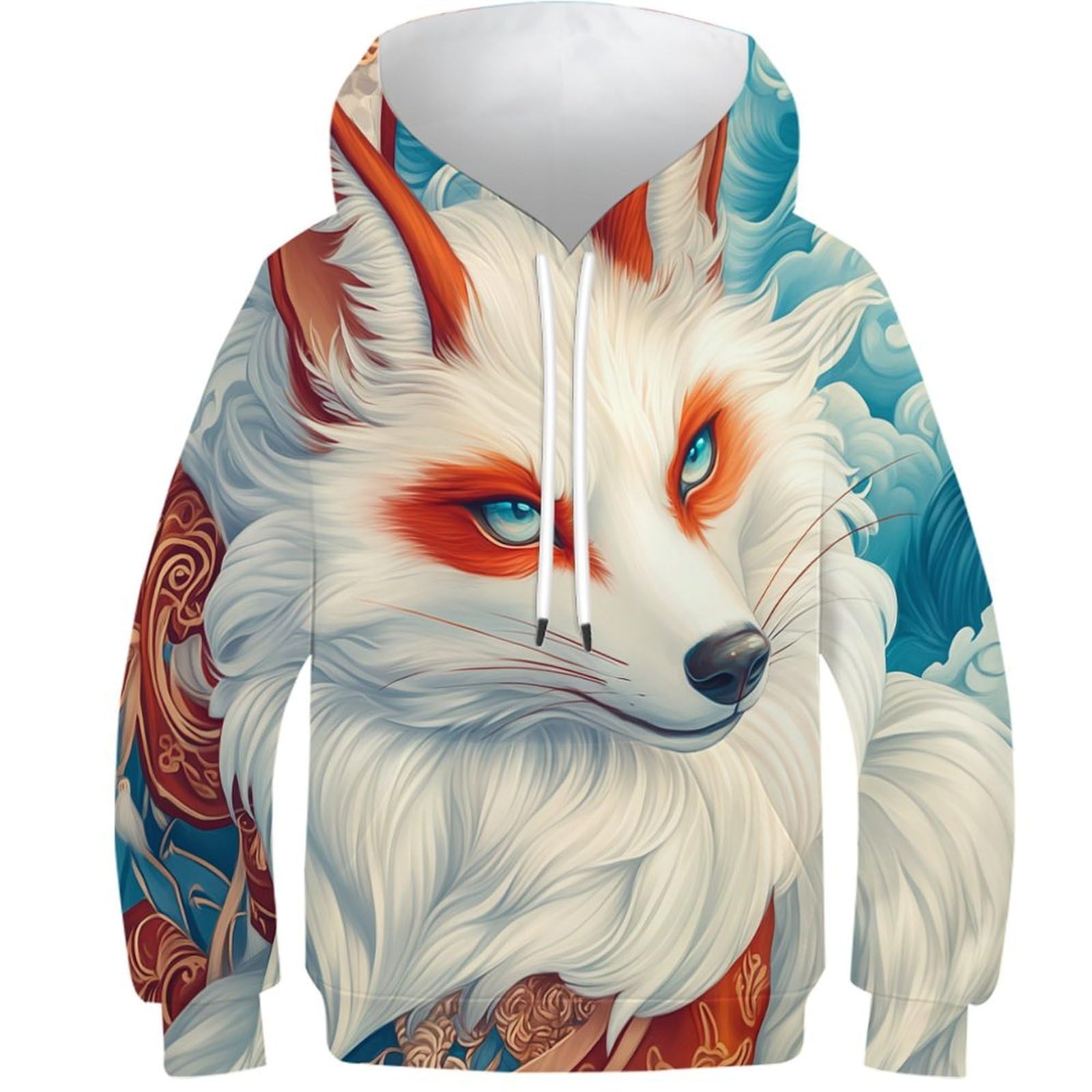 Sweat à capuche renard 3D pour garçon de 13 à 15 ans - 8