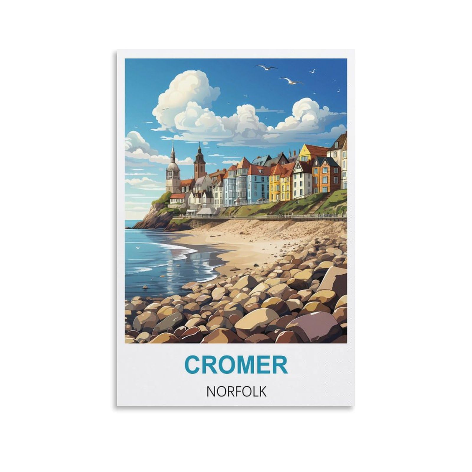 Metal Tin Sign Plaque Poster,Cromer Norfolks,Personalized Vintage Style Retro Tin Sign Custom Sign for Wall Outdoor, Indoor, Street, Office 30x30cm