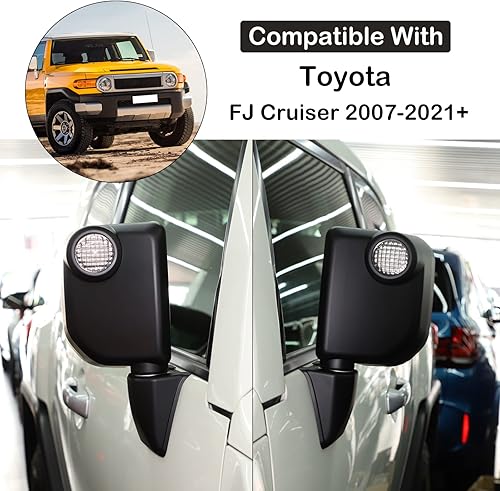 Miniatura 2 de 6 piezas de cubierta de espejo retrovisor exterior compatible con Toyot FJ Cruiser 2007-2021 Aunginsy cubierta de protección para retrovisor