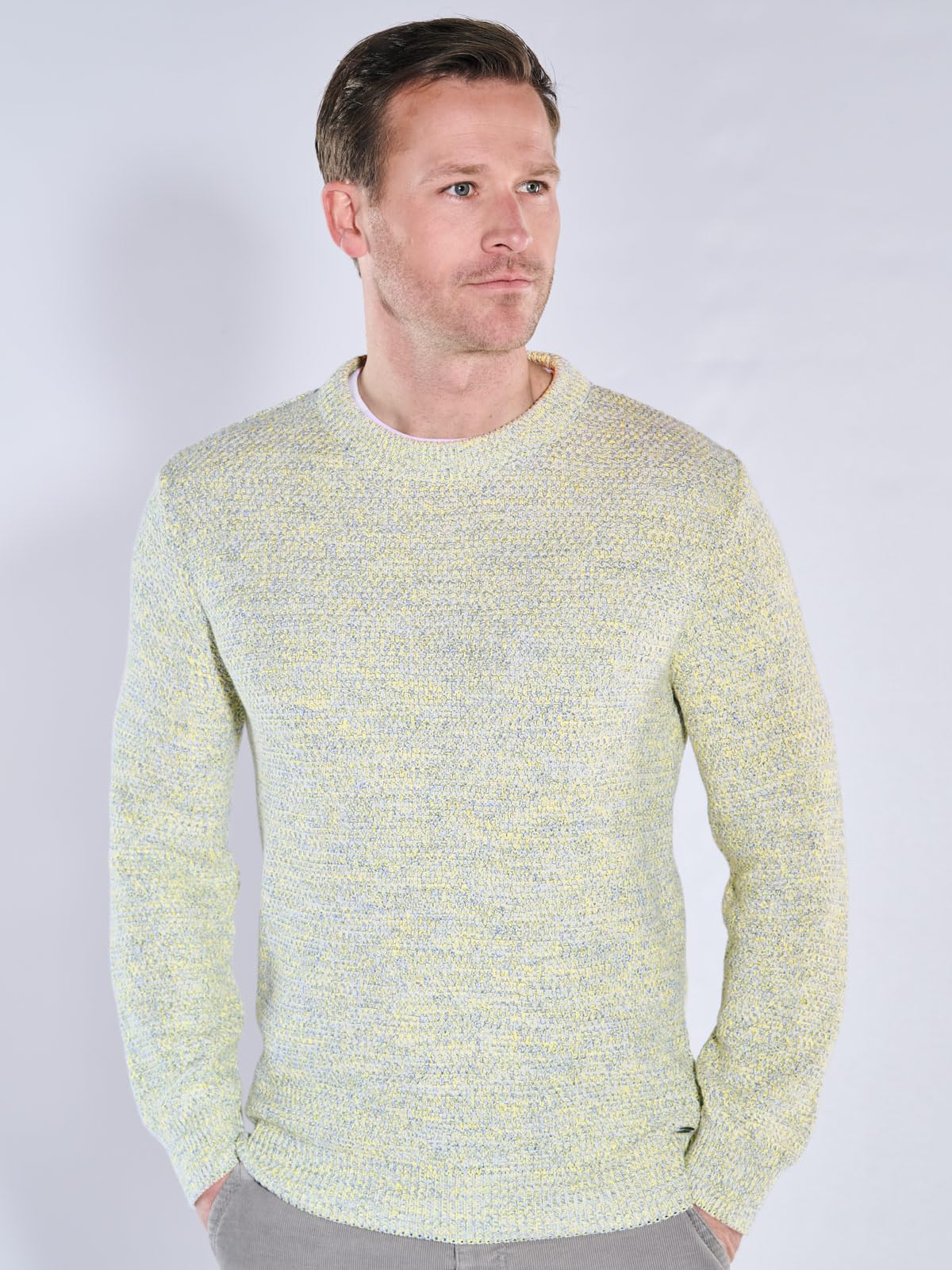 engbers Herren Pullover Rundhals, Gelb