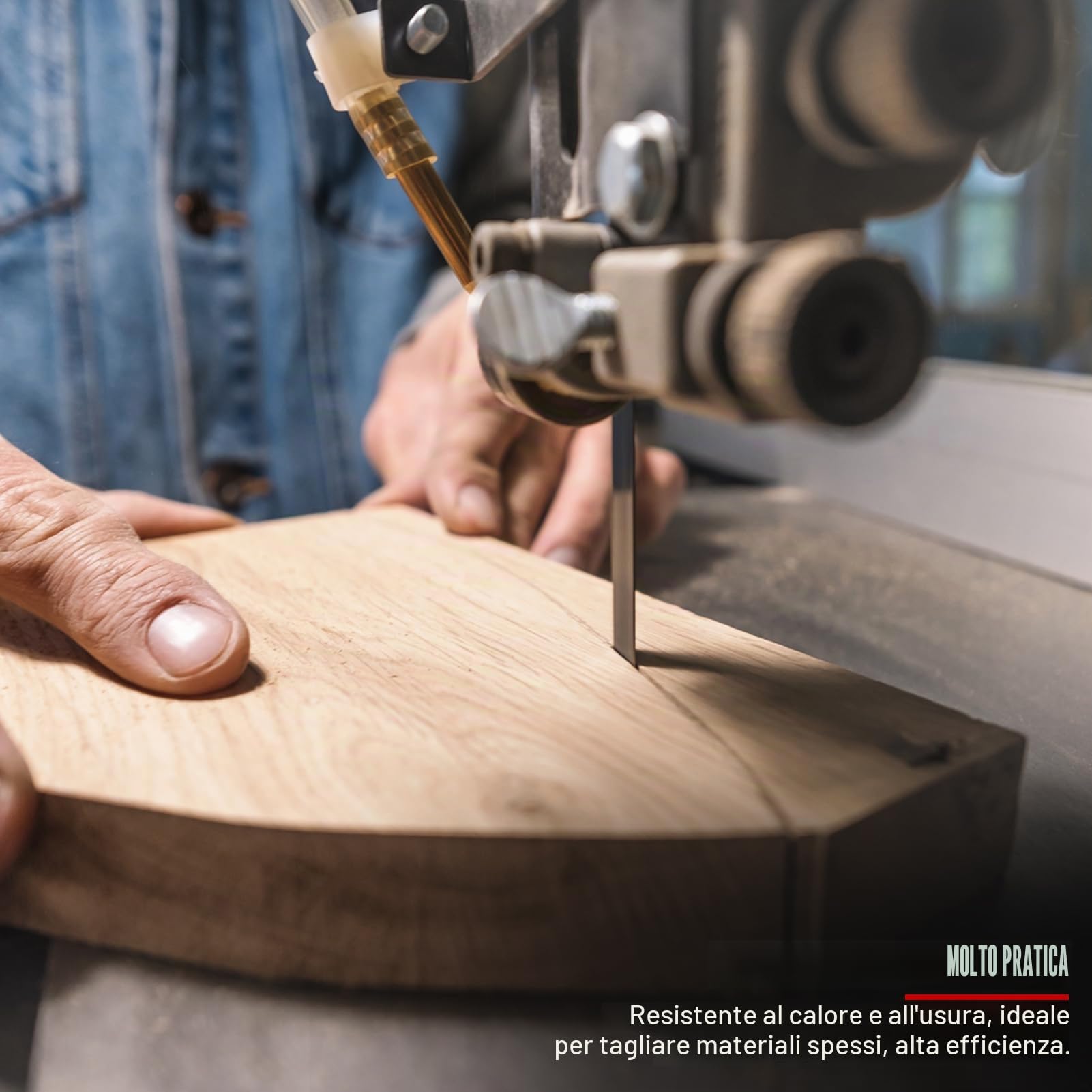 Lama per a nastro SK5 per lavorazione del legno, resistente al calore 1425 mm x 6,35 mm x 15 denti, utensile da taglio di lunga durata per materiali spessi