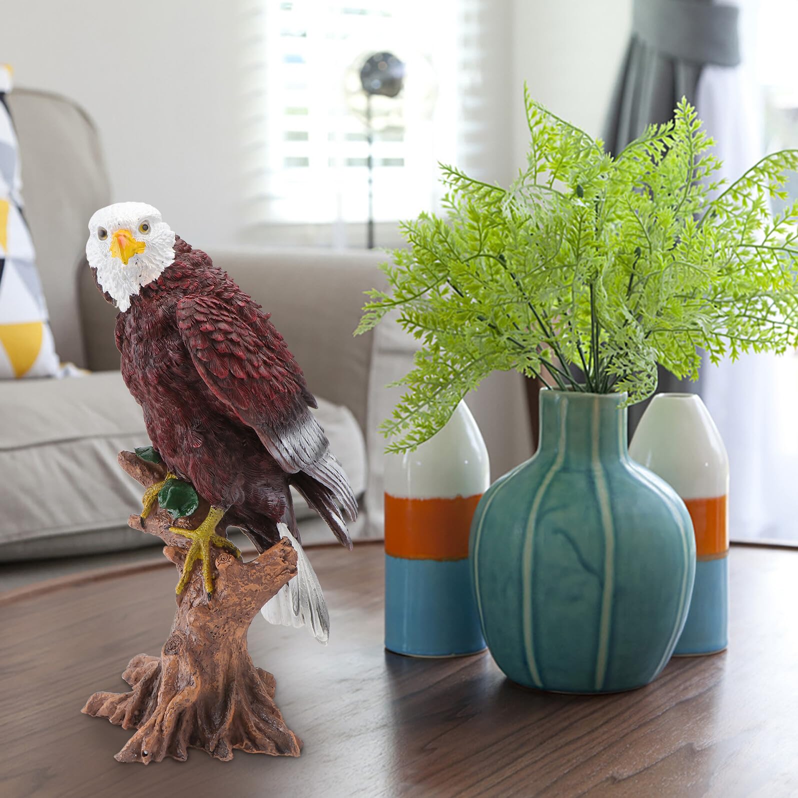 Toyvian Aquila Decorativa Ornamento Originale Marrone Scultura in Resina Riproduzione Realistica per Decorazioni Casa e Giardino per Appassionati di Giardinaggio