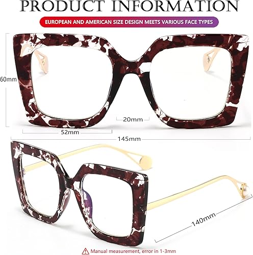 Miniatura 6 de AIEYEZO - Lentes de luz azul de tamaño grande para mujer, antifatiga, previenen el dolor de cabeza, gafas de computadora