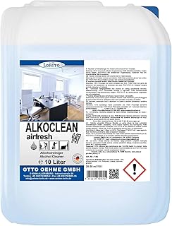 Lorito Alkoclean Airfresh, 10 Liter Konzentrat, Universalreiniger mit Alkohol, für eine streifenfreie Reinigung, Bodenreiniger für Fliesen, Keramik, Glas, Marmor, Parkett