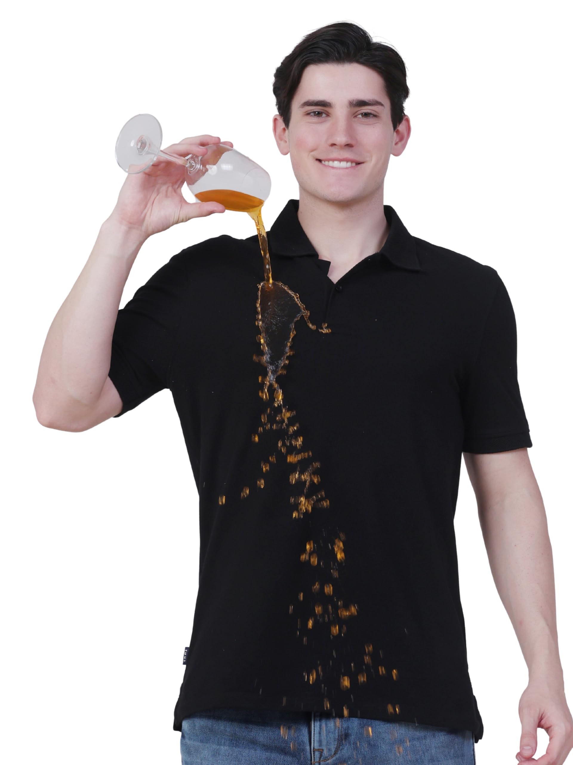 Anti Stain Casual Men's Polo T-Shirt Collared Neck Half Sleeves | Anti Odor Water Repellent | Stretchable Cotton Blend Solid | Available in Plus Sizes-image-41