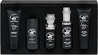 Beverly Hills Polo Club BHPC 5 Piece Men's Collection, includes Eau De Toliette, Deodorant, Body Spray, After Shave & Shower Gel (Sexy)