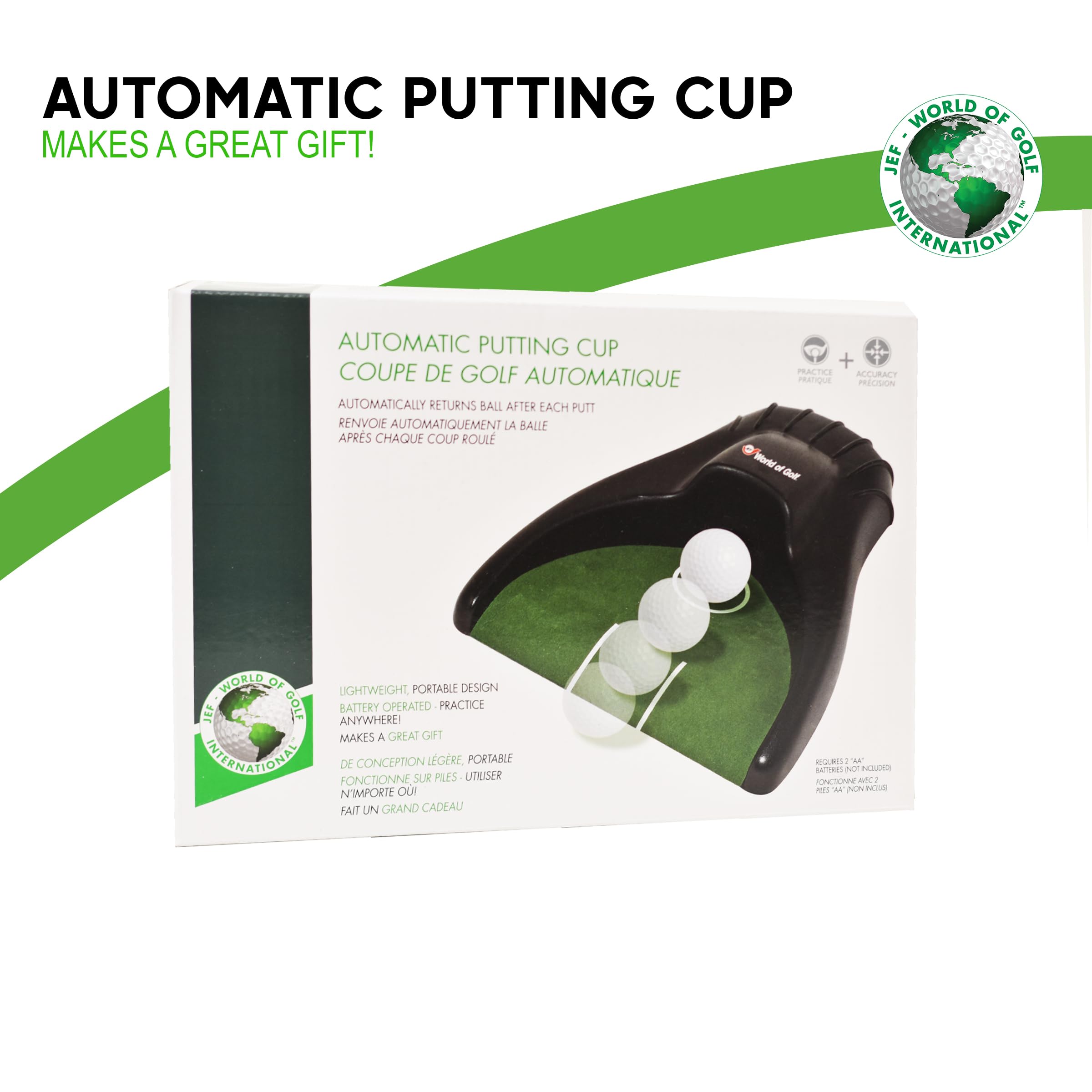 JEF WORLD OF GOLF Jr90 Automatischer Putting-Becher, Schwarz