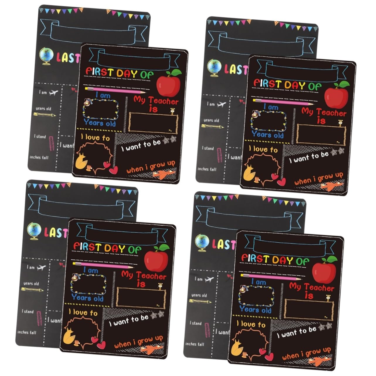 NUOBESTY 4 Set Lavagna Scolastica Lettere Magnetiche Per Marcatori Triplice Cavalletto Per Primo Di Consiglio Scolastico Lavagna Primo Di Legno 2 Pezzi * 4