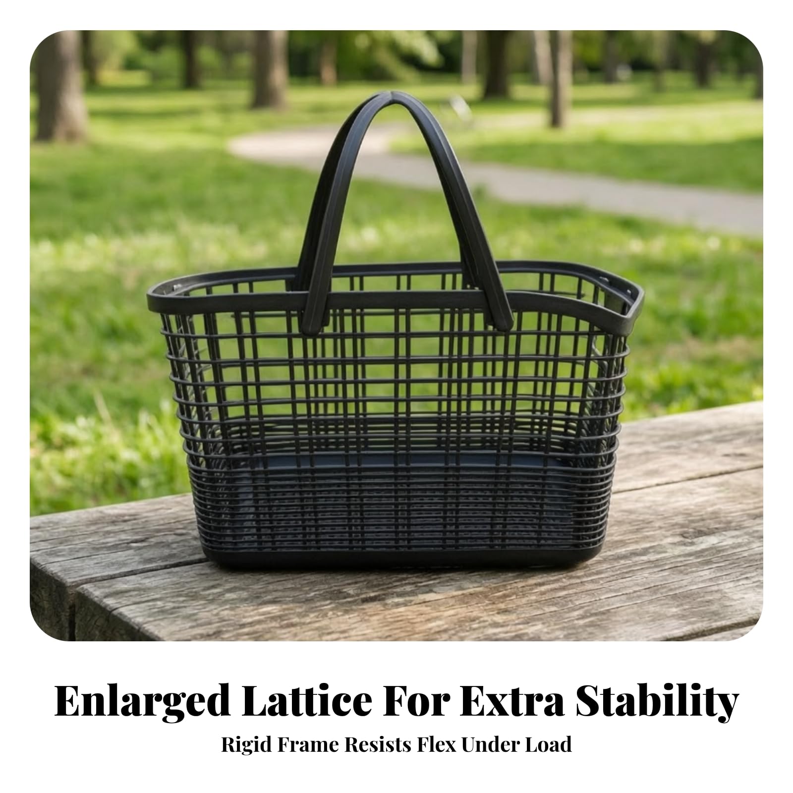 Panier Vélo avec Poignées Pliable, Noir Fixation par Vis 1395g, Size to 1