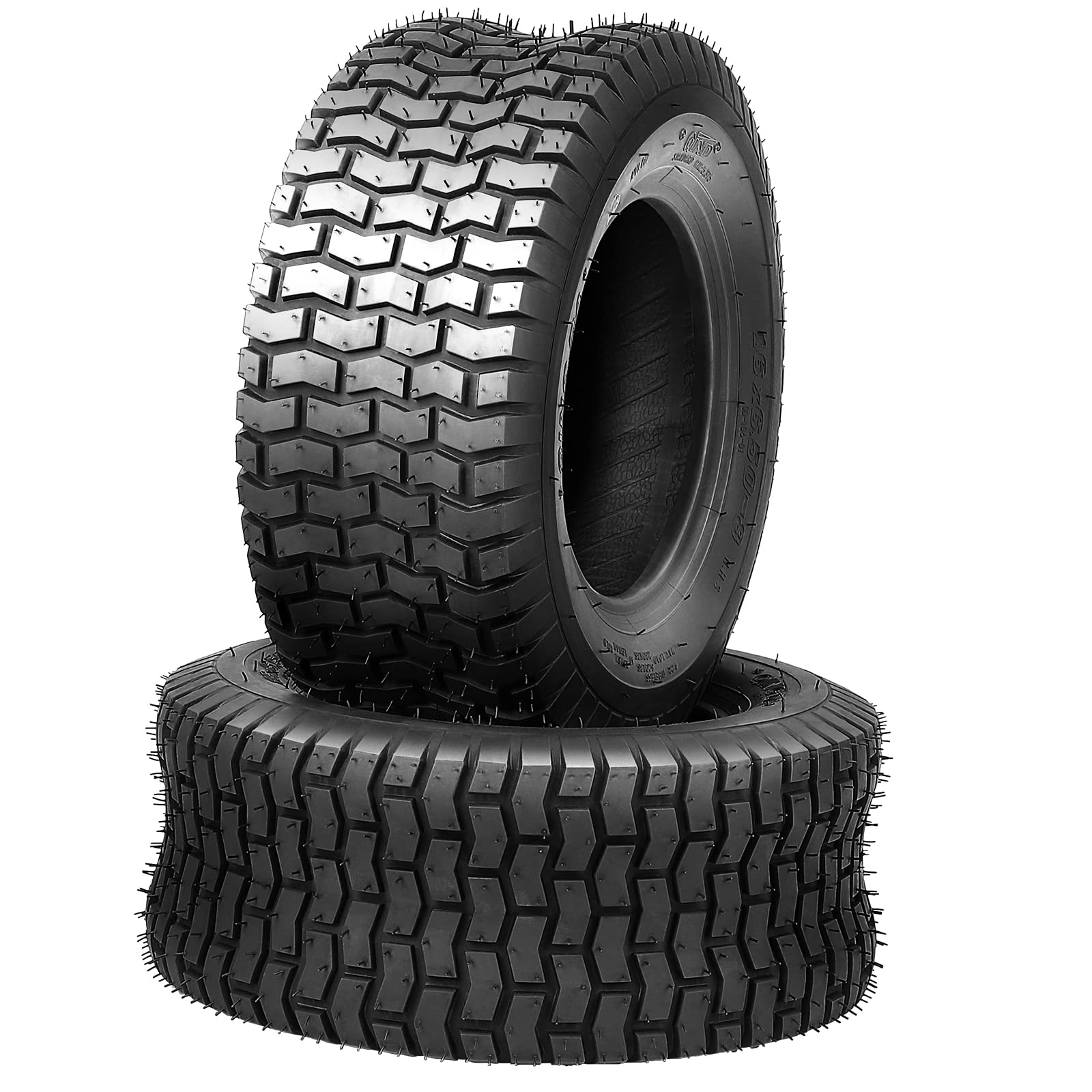 CHEINAUTO 15x6.00-6 Lawn Mower Tire, 2Pcs 15x6x6 15-6-6 Turf Tire for Lawn Mower Garden Tractors Riding Mowers Golf Cart Tire, Heavy Duty 4 Ply Tubeless