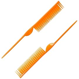 CocoBlack Naturals 3 Row Styling Comb For Detangling, Defining And Separating Curls (Orange)
