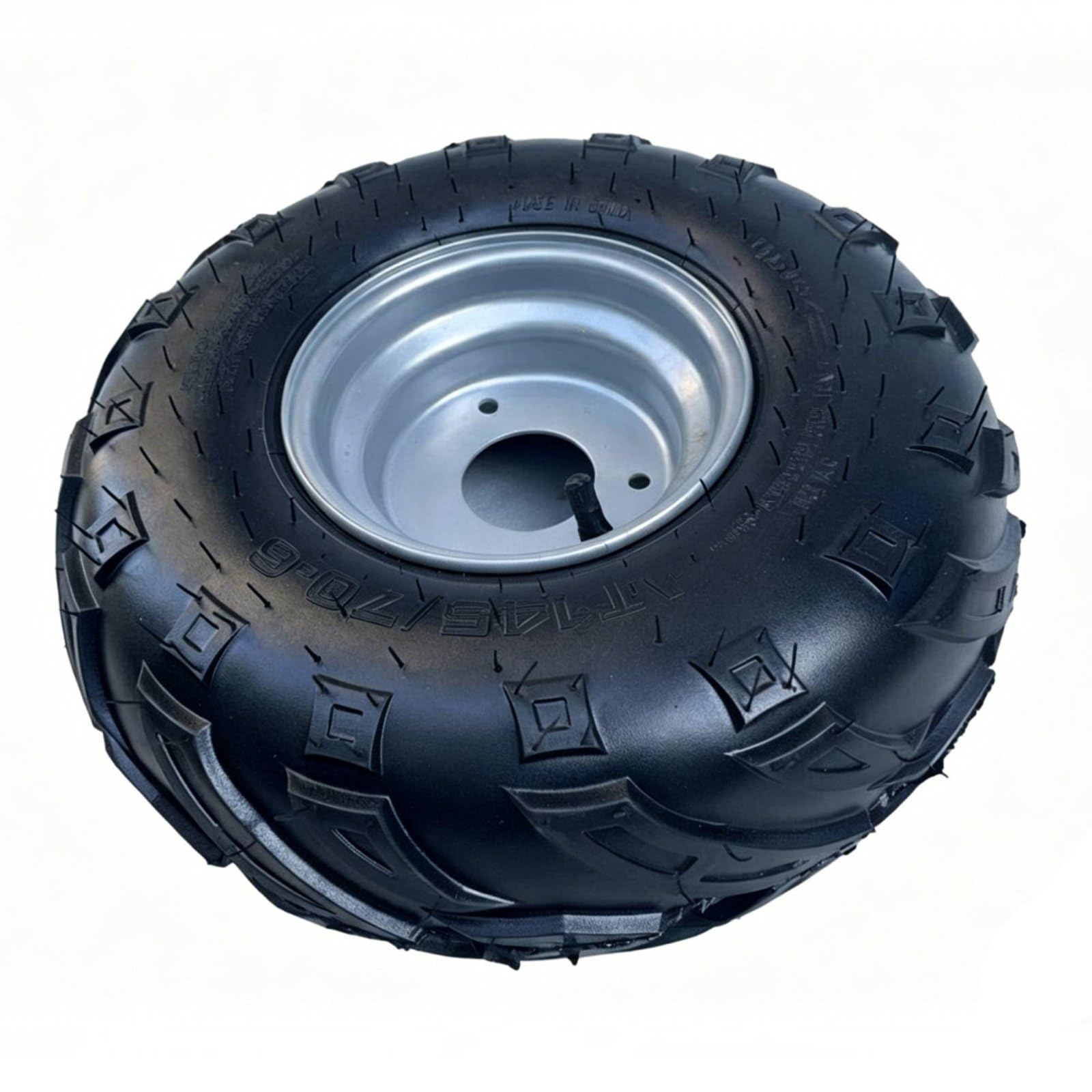 harayaa Pneus Tout-Terrain 145/70-6 Pneu Jante Roue Tubeless Stabilité Traction Sculpture en Flammes Caoutchouc Fer Résistant Adaptés aux Karts Buggys de Plage Petits Bricolage, Color to 1