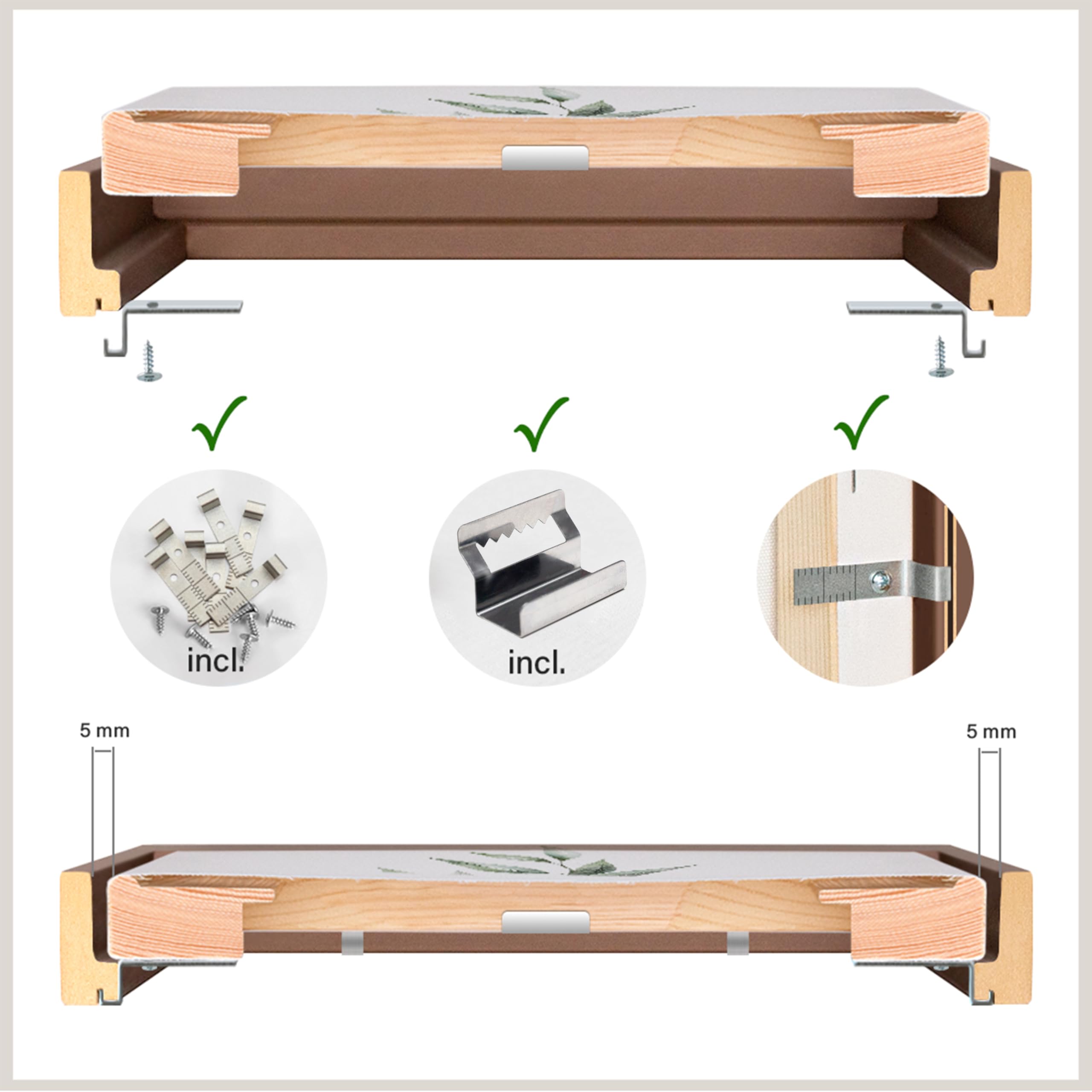 Bildershop-24 Cornice per giunti ombreggiati Lamia, 100 x 120 cm, foglio d'oro, Kit di autoassemblaggio fai da te