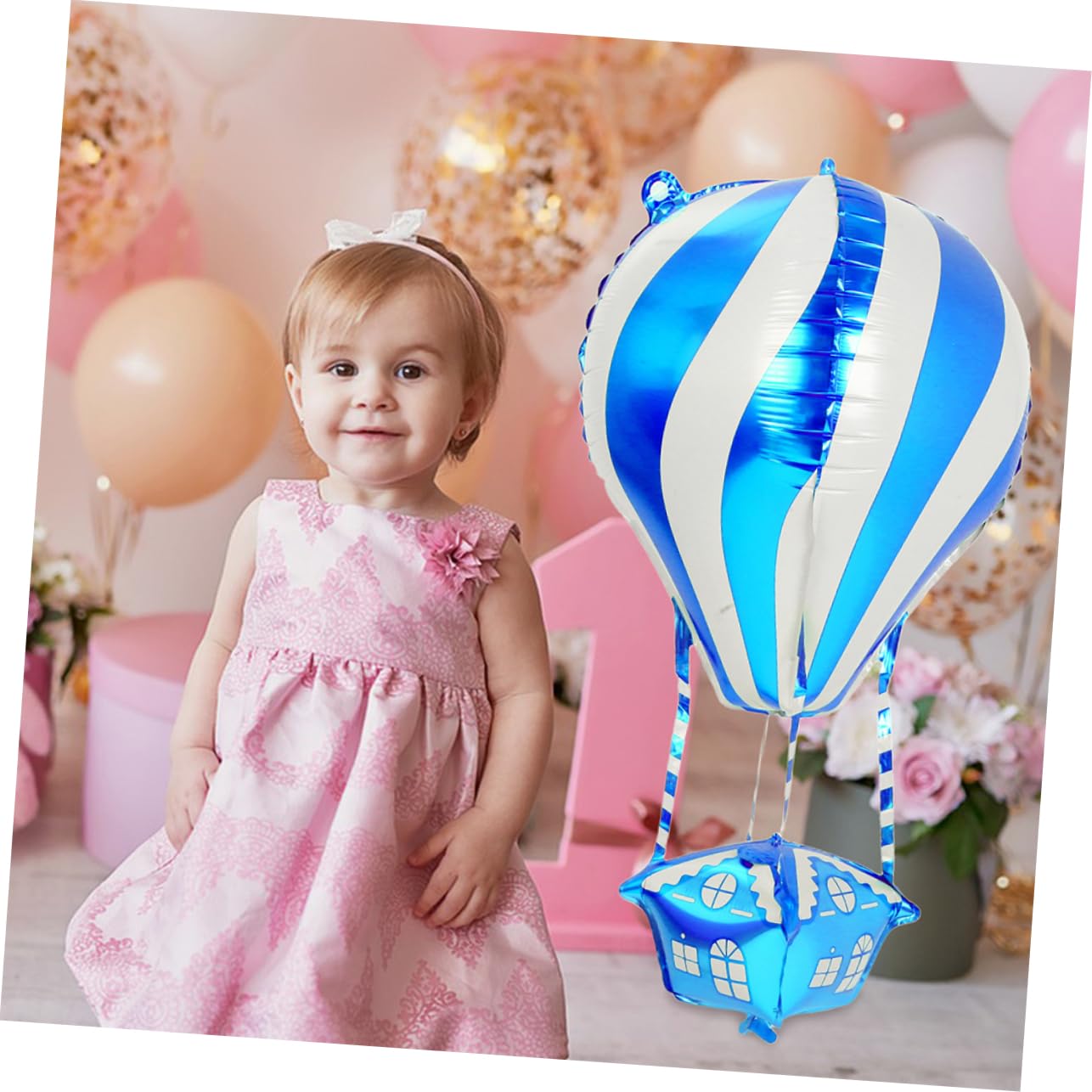 SOLUSTRE 40 Pièces Ballons Aluminium Forme Montgolfière Décorations Flottantes Réutilisables pour Anniversaire Noël Halloween