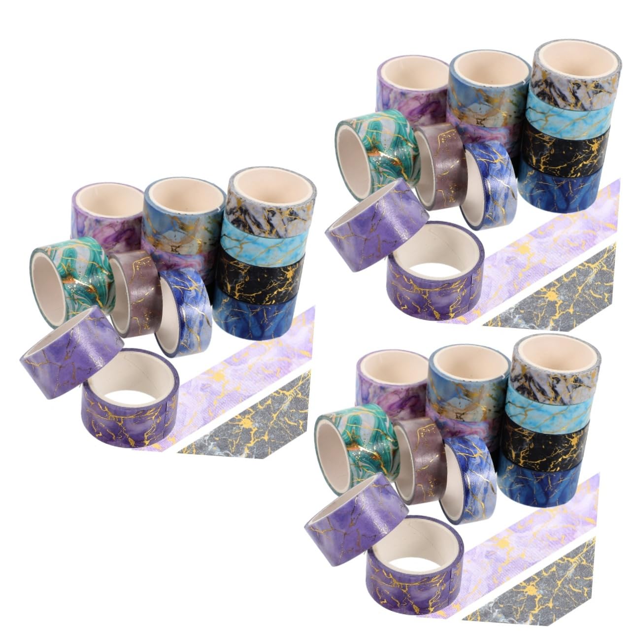 SHINEOFI 42rotoli Nastro Washi Decorativo Stile Marmo Nastro Adesivo Per Scrapbooking Fai Te Decorazioni e Progetti Creativi Per Facile Da Strappare e Applicare