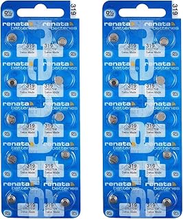Renata 319 SR527SW Batteries - 1.55V Silver Oxide 319 Watch Battery (20 Count)