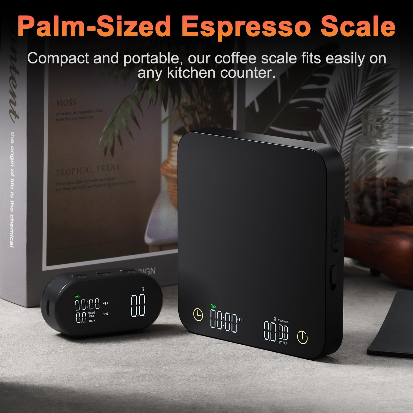 Balance à café Numérique Précision 0.1g capacité de 3kg avec Minuterie et Affichage Magnétique Pour Expresso Verser sur la Cuisson du café (Avec écran d'affichage sans fil)