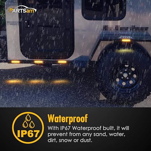 Miniatura 5 de Partsam 6 luces indicadoras laterales LED, paquete de 5, 3.8 pulgadas, 5 x ahumadoámbar.