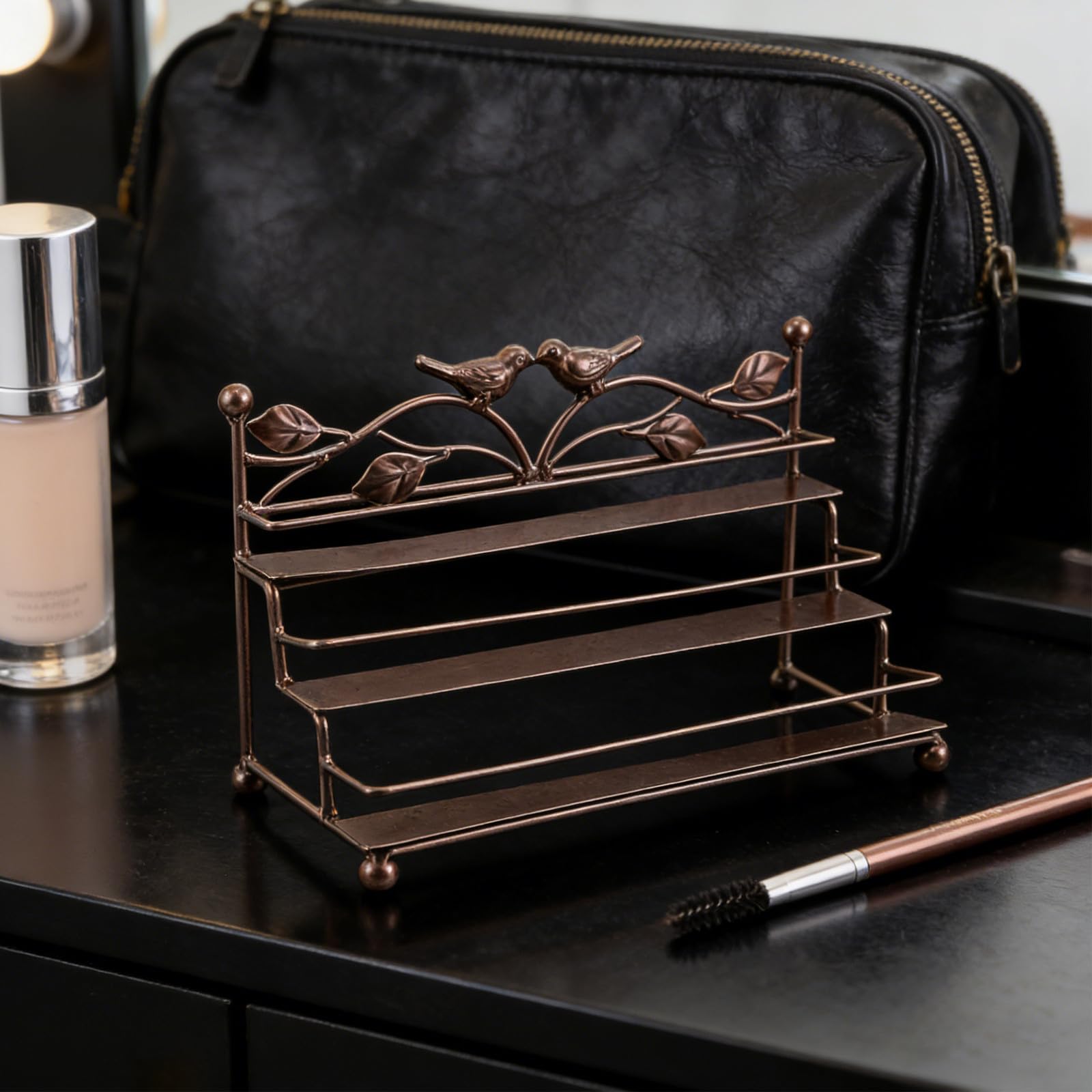 Alipis Scaffale per Cosmetici in Metallo a 3 Livelli, Stile Vintage