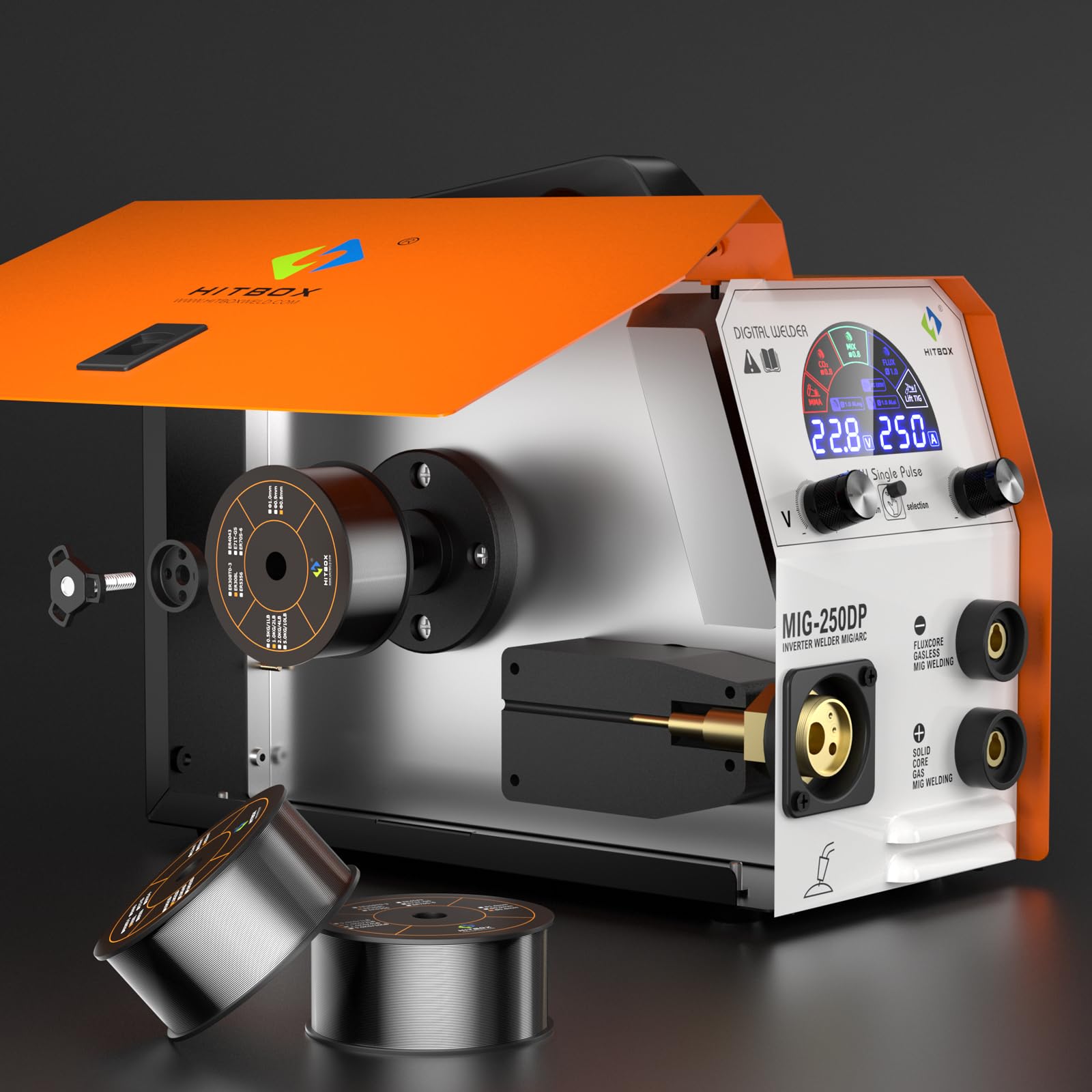 HITBOX Filo MIG con Gas 1kg (ER308L - 0,8mm) per Saldatura Acciaio Inossidabile – Filo Solido per Saldatrice MIG