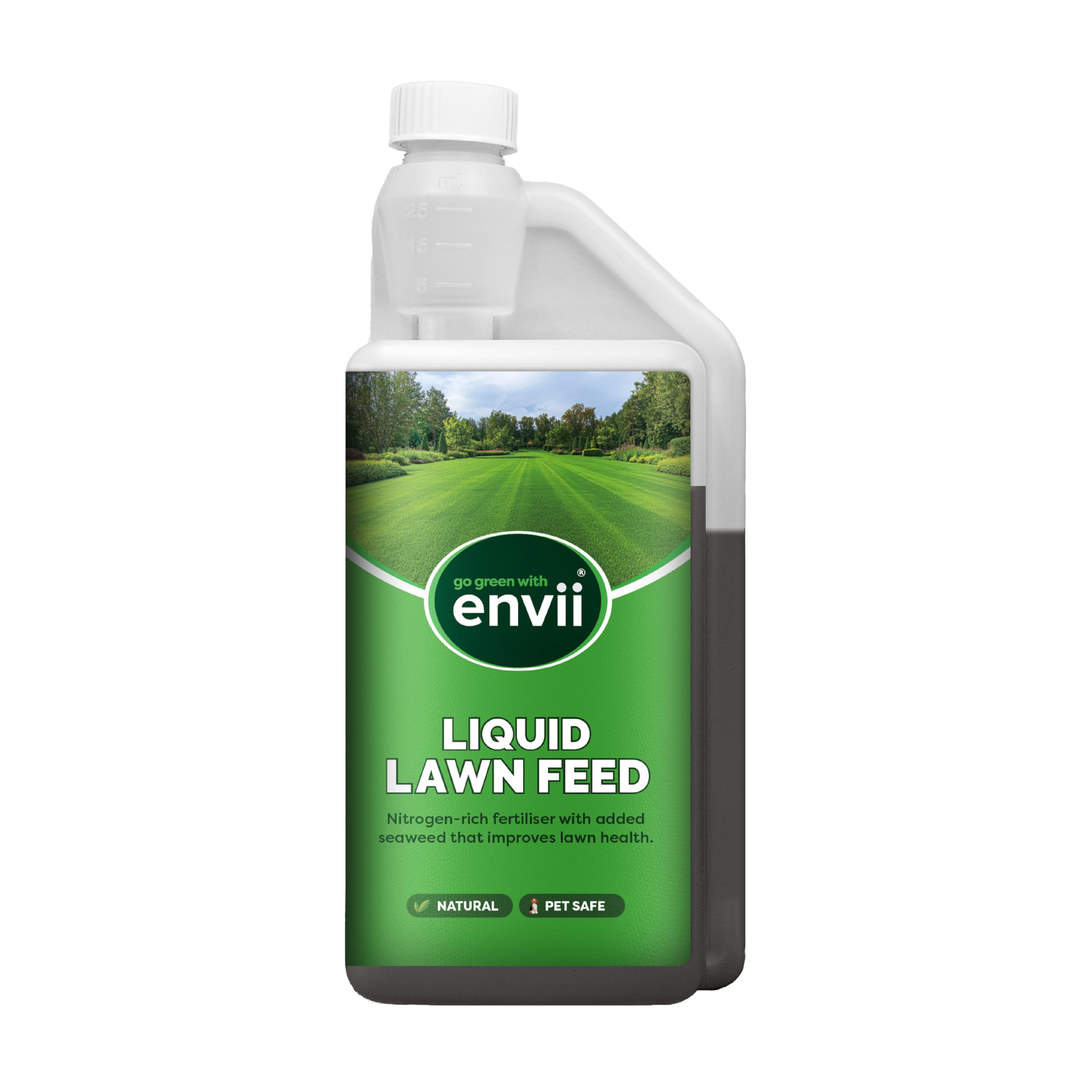 Envii Liquid Lawn Feed, Lawn Fertiliser for Greener Grass, Fertiliser With Added Seaweed, Pet Safe 1L Covers Up to 200m²