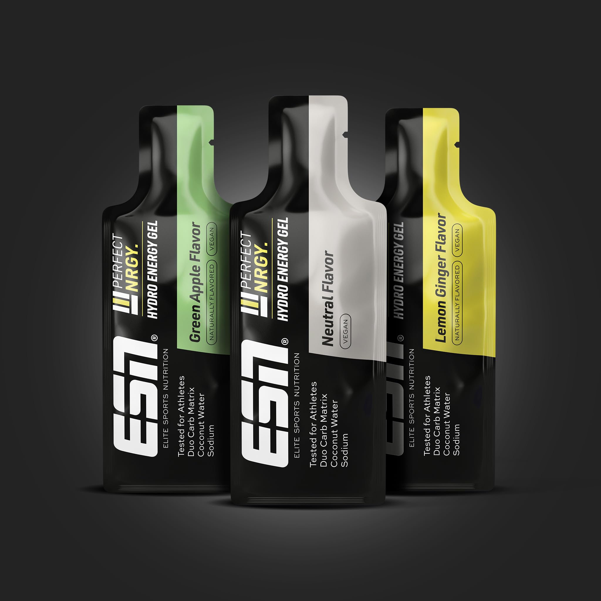 ESN Perfect NRGY, 12 x 40 ml, gel énergétique hydratant, mixte | Gel glucidique à base de dextrose, de dextrine, d'eau de coco et de sodium, sans fructose