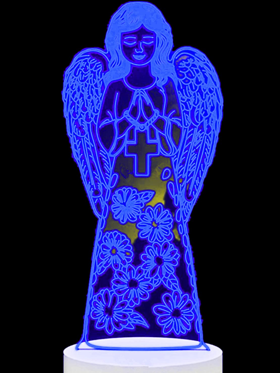 Lampada 3D Ali D'Angelo Con Illusione Ottica - 16 Colori LED Con Telecomando USB - Decorazione Da Tavolo Acrilica - 3