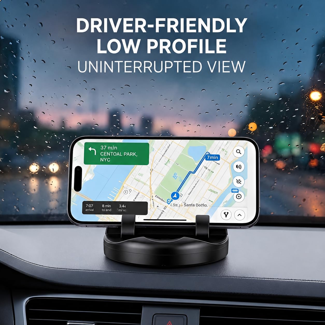 360° Rotatable Car Dashboard Mobile Holder with Parking Number Plate | Anti-Slip Silicone Phone Stand for Car Dashboard | Mobile Mount for Car, Office & Home | Portrait & Landscape View — Amazon image 2