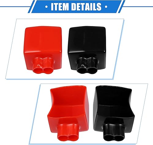 Miniatura 5 de 1 par de cubiertas de aislamiento para terminales de batería de automóvil, 0.591 in, 0.59 pulgadas, tapa de poste superior universal para