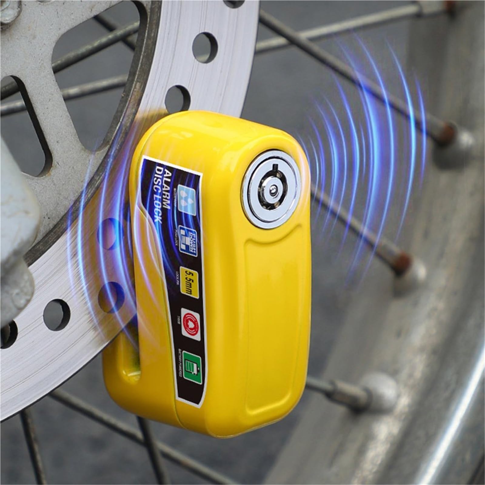 Antifurto per moto con chiave, antifurto per freno a disco, antifurto per moto e scooter, antifurto impermeabile in lega di alluminio