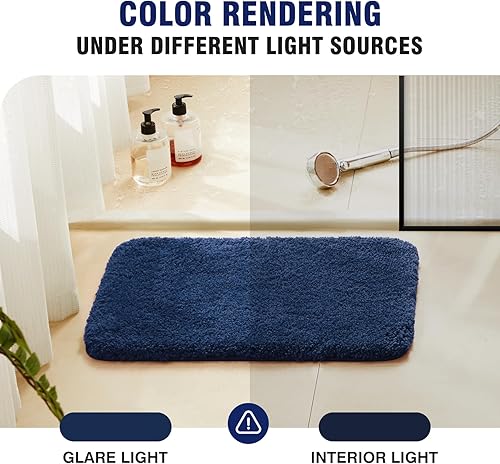 Miniatura 4 de TECHMILLY Alfombras de Baño Súper Suaves y Peludas, Alfombras de Baño de Microfibra Absorbentes Gruesas Antideslizantes, Alfombra de Baño de Secado