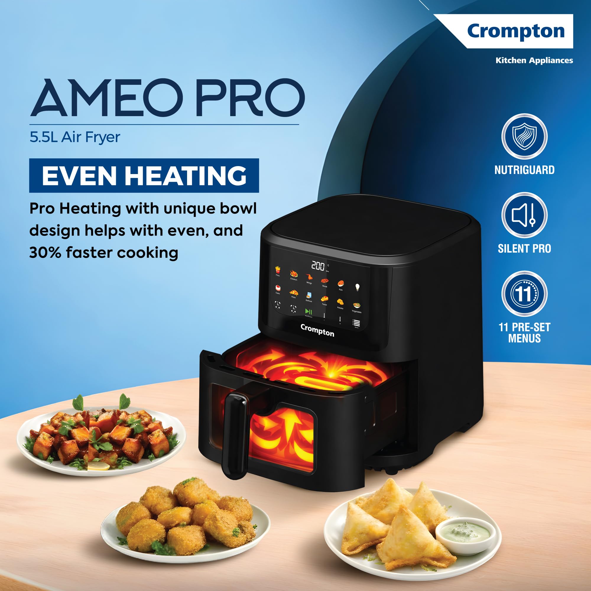 Crompton Ameo Pro Air Fryer - Crispy, Healthy Cooking -2