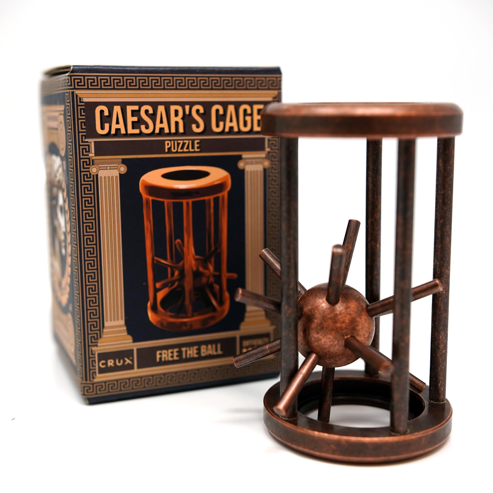 Caesar's Cage Puzzle by Crux Puzzles - Classic Metal Brainteaser Puzzle