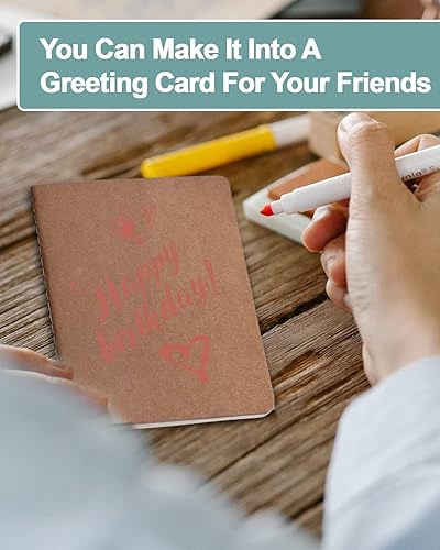 Miniatura 6 de Cuaderno pequeño a granel 60 paquetes de diario de bolsillo en blanco A6 (4.25 x 5.5 pulgadas), bloc de notas de papel kraft para niños, aula,