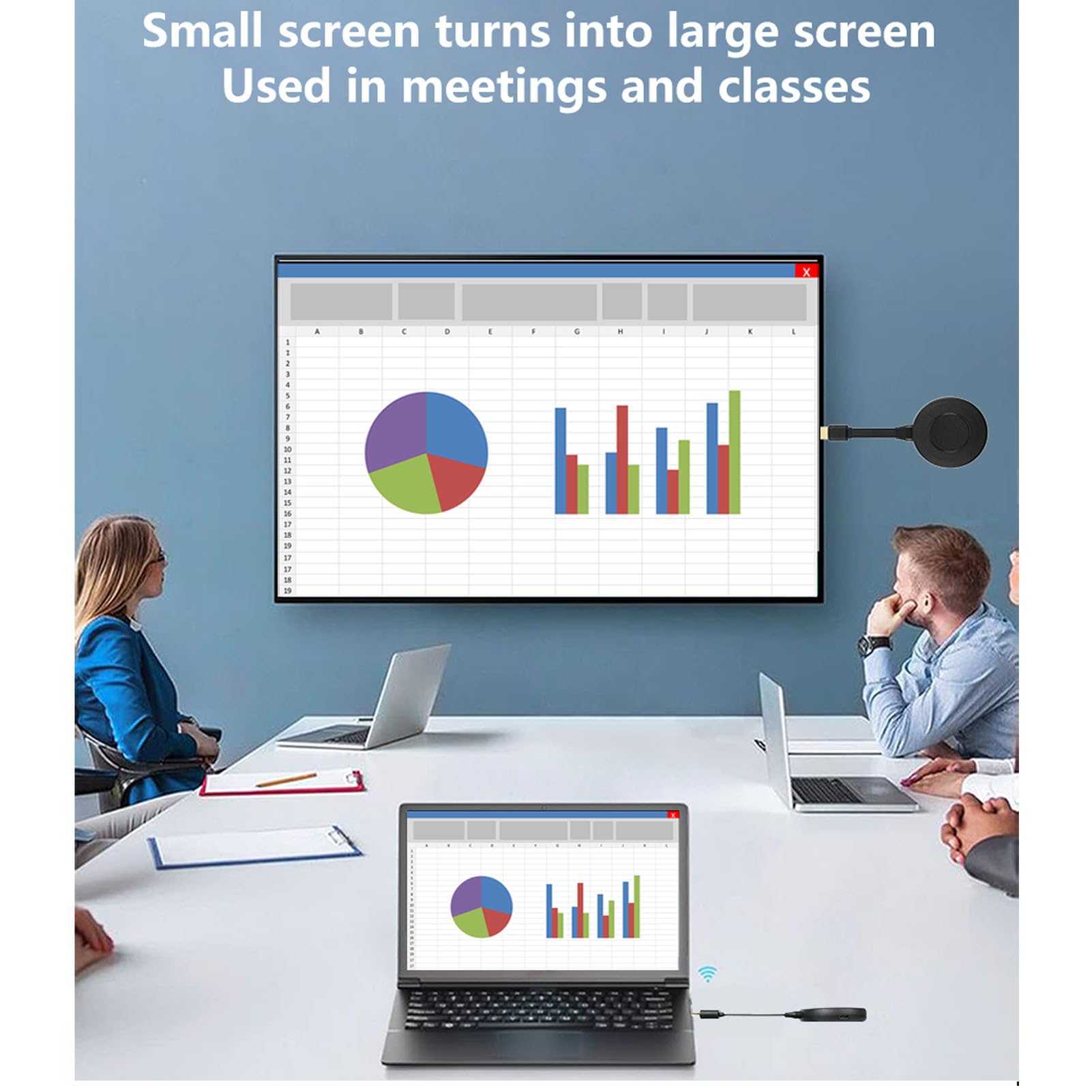 Bezprzewodowy Interfejs Multimedialny Wysokiej Rozdzielczości Nadajnik-odbiornik, Transmisja 4K 1080P 60 Hz 5G Zasięg 50 M, z funkcją Plug and Play 4TX do 1RX, na Komputer PC