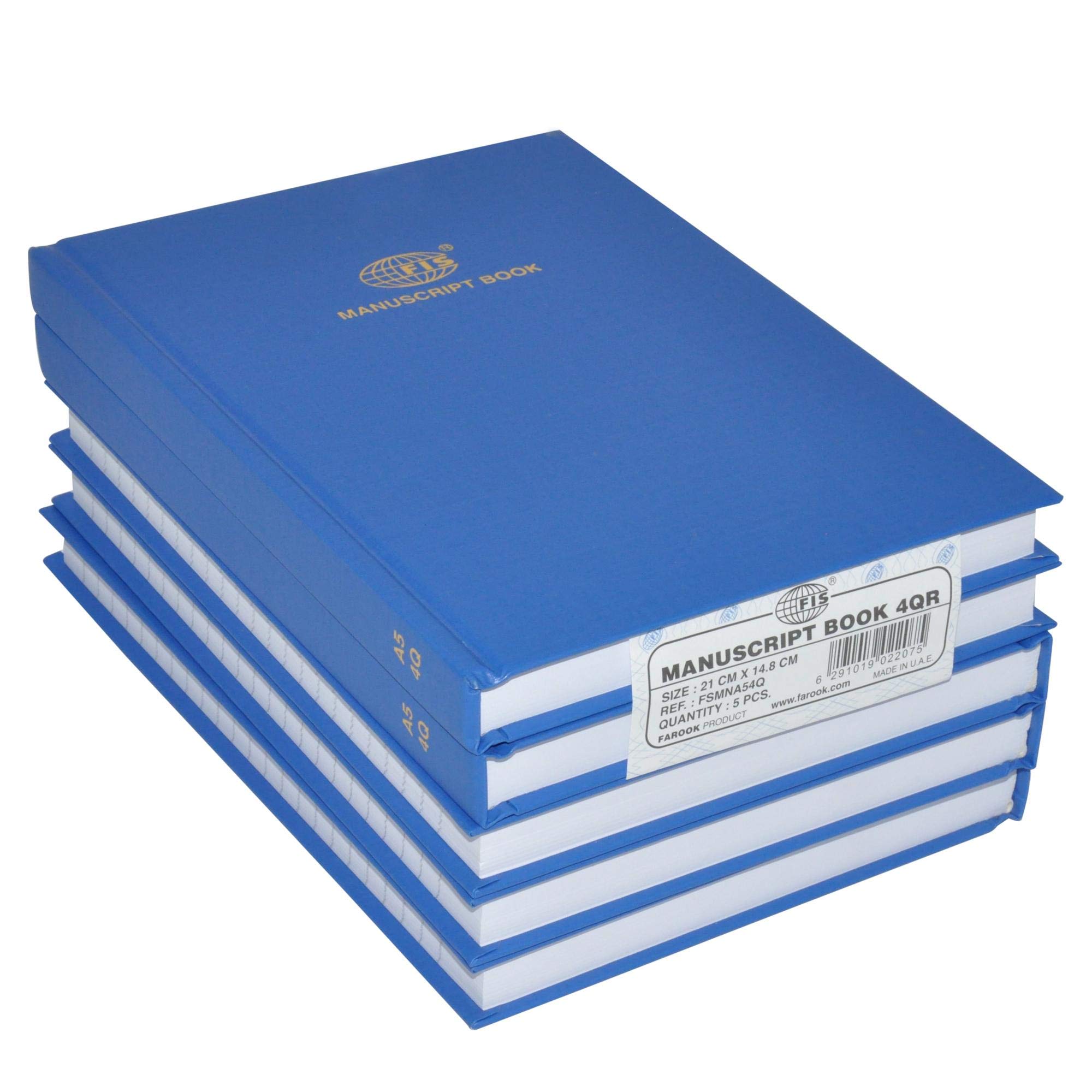 FIS Manuscript 8mm Single Ruled, A5 Notebook Set (148x210mm,5 Pieces, FSMNA54Q)