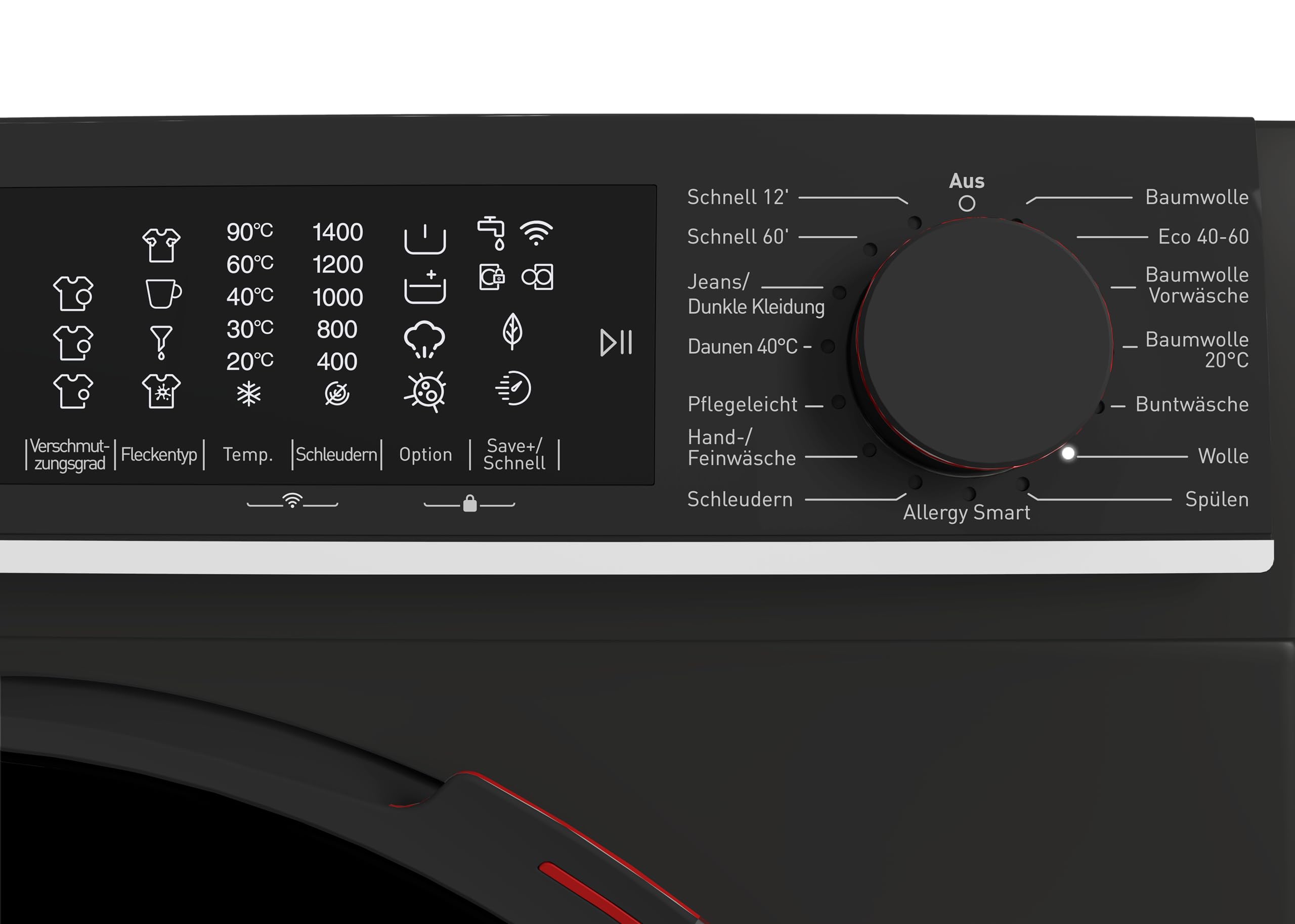 SHARP ES-MNFL814CMA-DE Waschmaschine Frontlader 8 kg, Energieeffizienzklasse A, 1400 U/min, Inverter Motor, AquaStop, Dampffunktion, MicroFiber-Filter, LED Touch Display – Mattschwarz