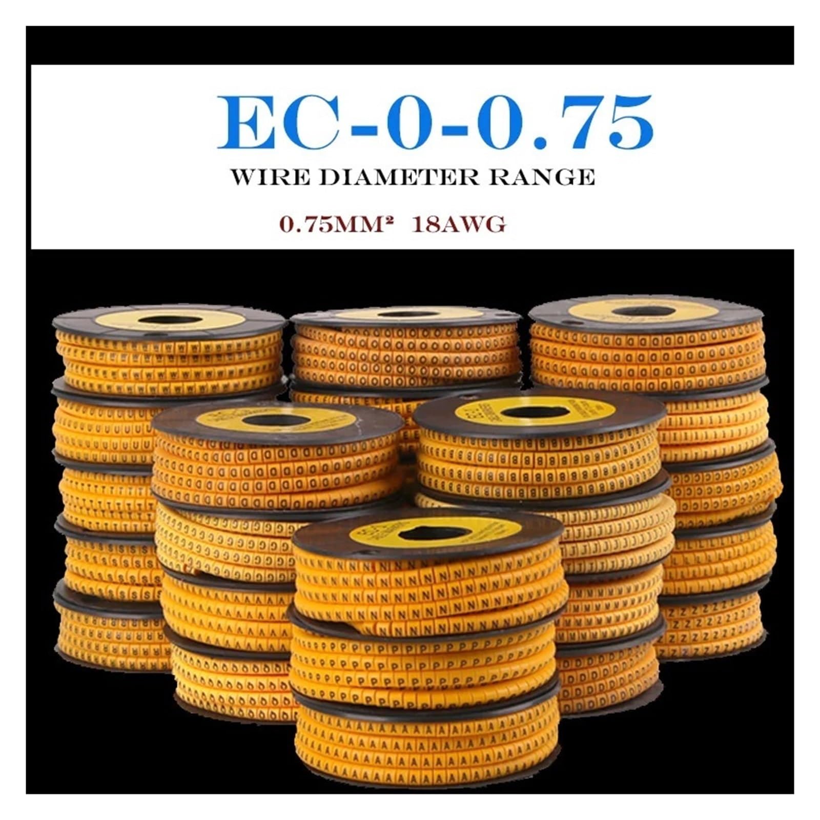 Colorful Cable Markers 1000PCS EC-0/1 Cable Wire Markers Colored Numbers Letters