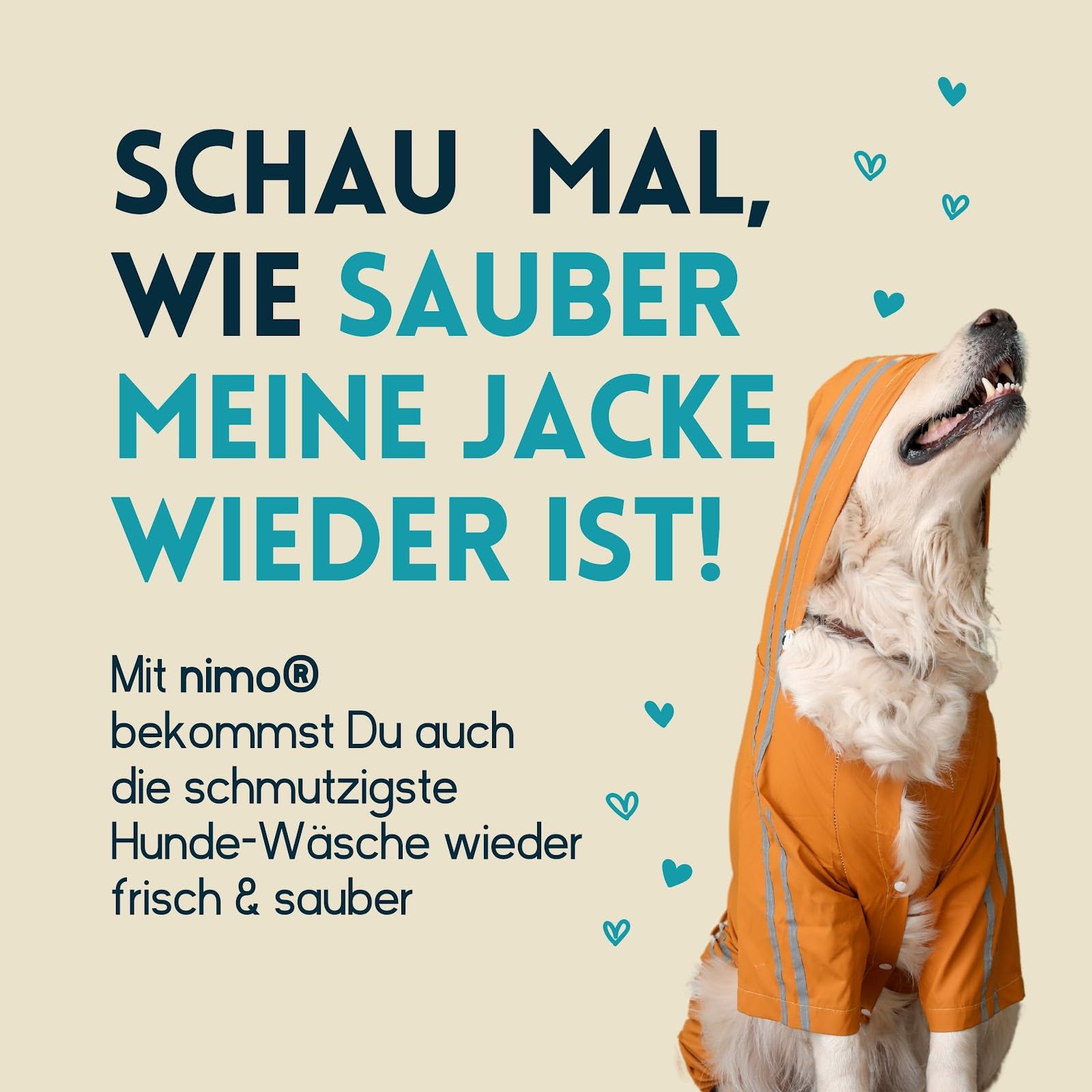 nimo® Waschmittel für Hundebekleidung | ohne Duftstoffe & Farbstoffe | für Hundemäntel & Hundedecken | entfernt Kot- & Urinflecken