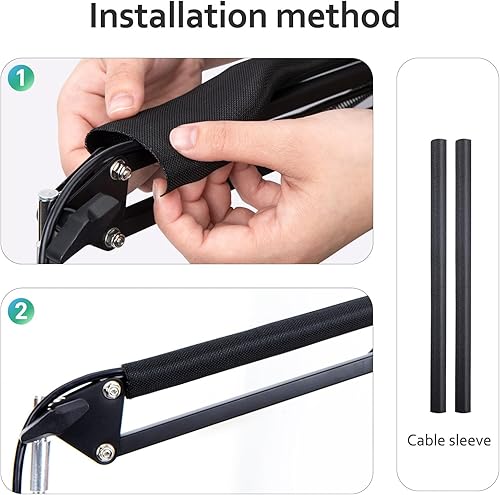 Miniatura 4 de Brazo de brazo AM8 brazo de micrófono ajustable con funda de cable, brazo de micrófono con adaptador de 38 a 58 pulgadas compatible con la mayoría