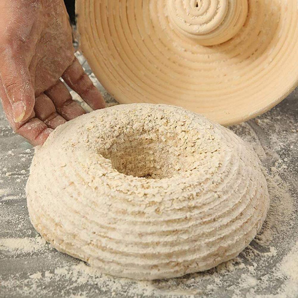 Banneton à Pain Osier Rond Moule, Banneton Pain Naturel pour Panier De Fermentation, Idéal pour Faire Votre Pain Moule pour (Creux 29cm)