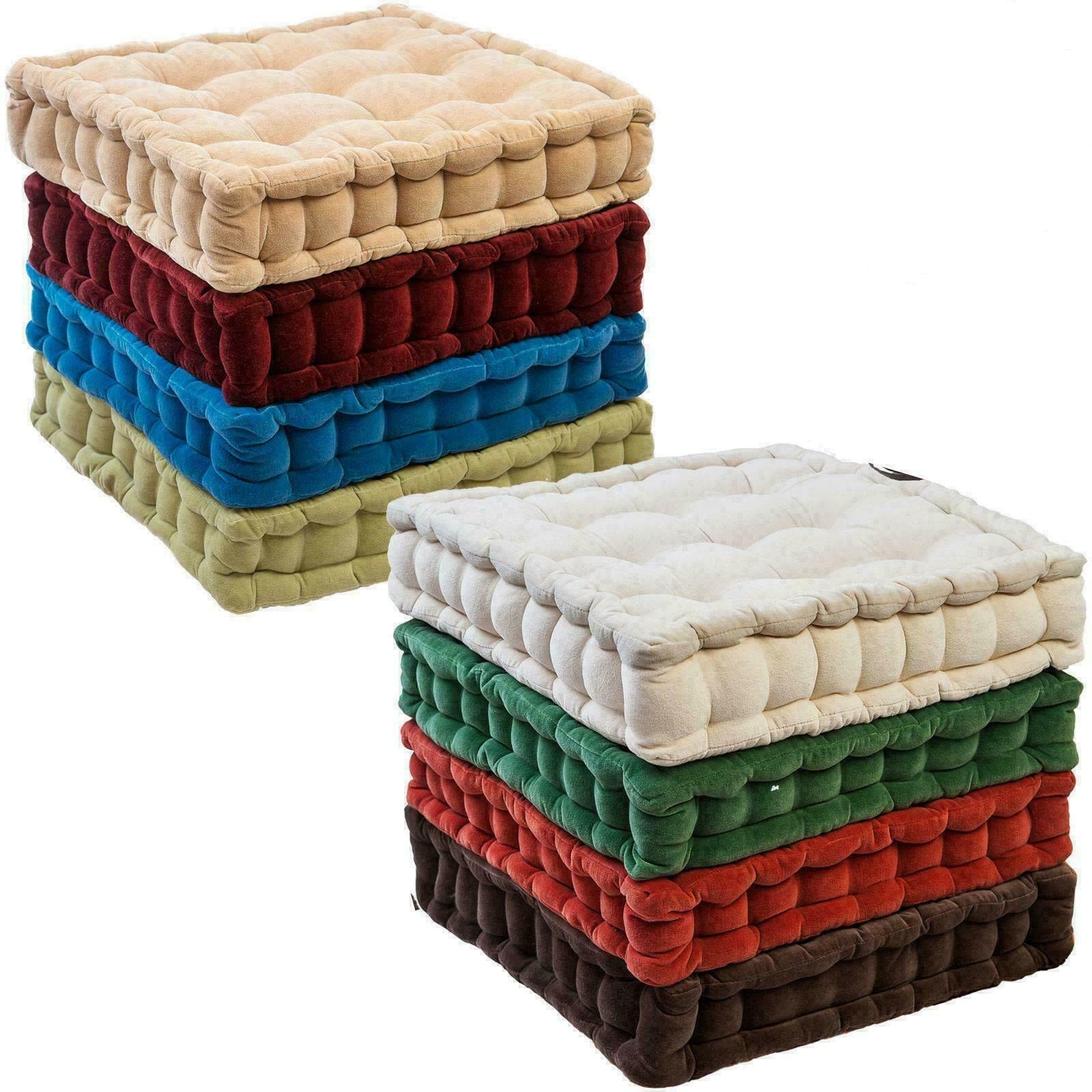 Brit House Extra Firm Booster Seat Cushion 100% Cotton Thick Garden Dining Chair Car Seat Armchair Seat Pad Multicolour 45cm x 45cm + 10cm (Any Colour)