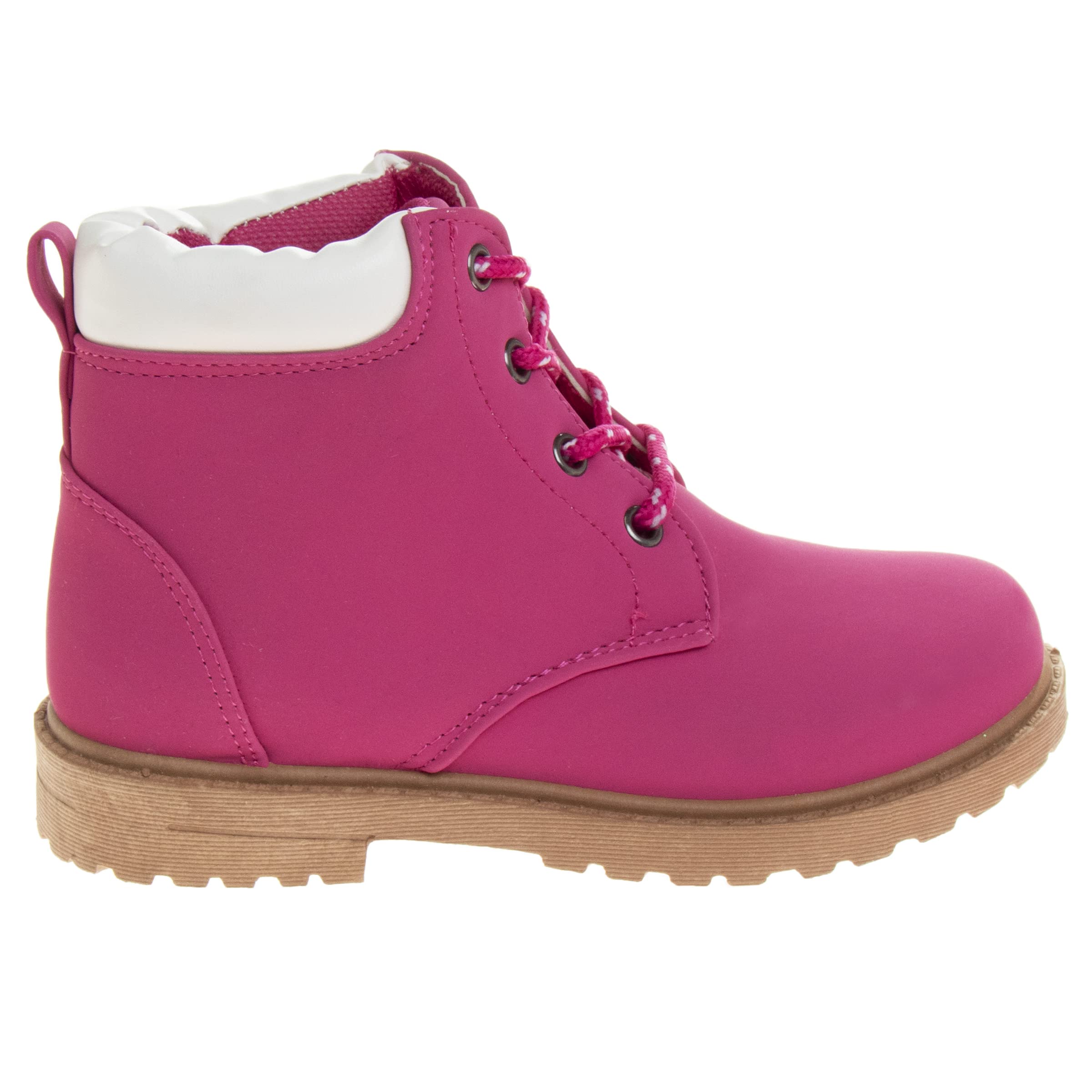 Josmo Hiking Outdoor Waterproof Lace-up Comfort (Little Big Kid) Construction Workboots, Fuchsia, 1 US Unisex