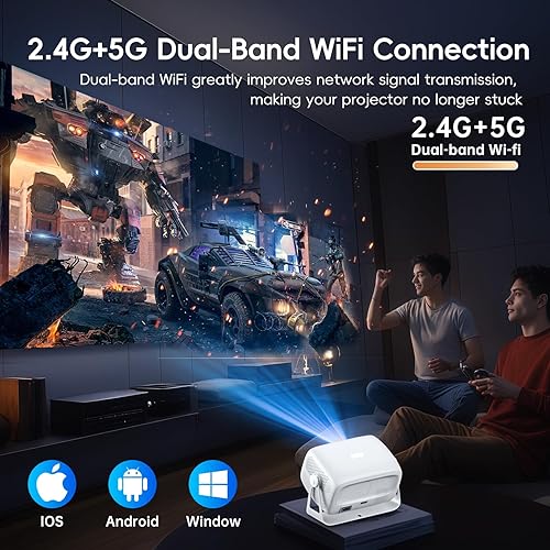 Miniatura 7 de Enfoque eléctrico y aplicaciones integradas Proyector portátil nativo 1080P compatible con 4K con sistema operativo Smart TV OS, Bluetooth, WIFI,