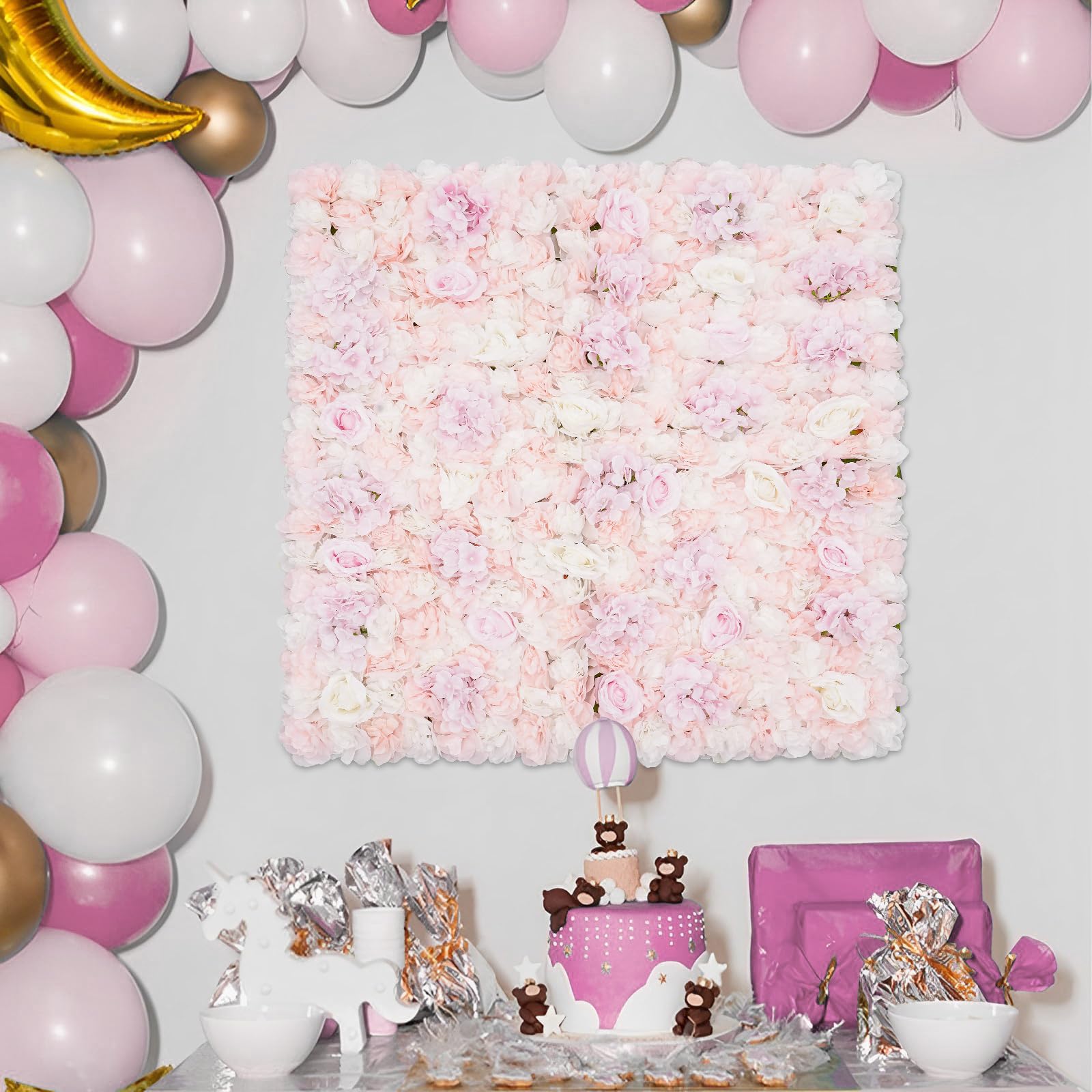 Kunstblumen Wandpaneele Seidenrosen Wandmatten für Hochzeit Party 1x1m
