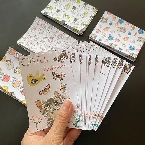 Miniatura 5 de ZDDPDJ Papel de liberación de pintura de diamante, 60 piezas de gato decorativo de un solo lado, lindo gatito cubierta de papel de repuesto para