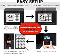 Vista 5 de Caja de seguridad de acero ROLOWAY con llaves para el hogar con bolsa de dinero a prueba de fuego para ocultar el efectivo, caja de seguridad
