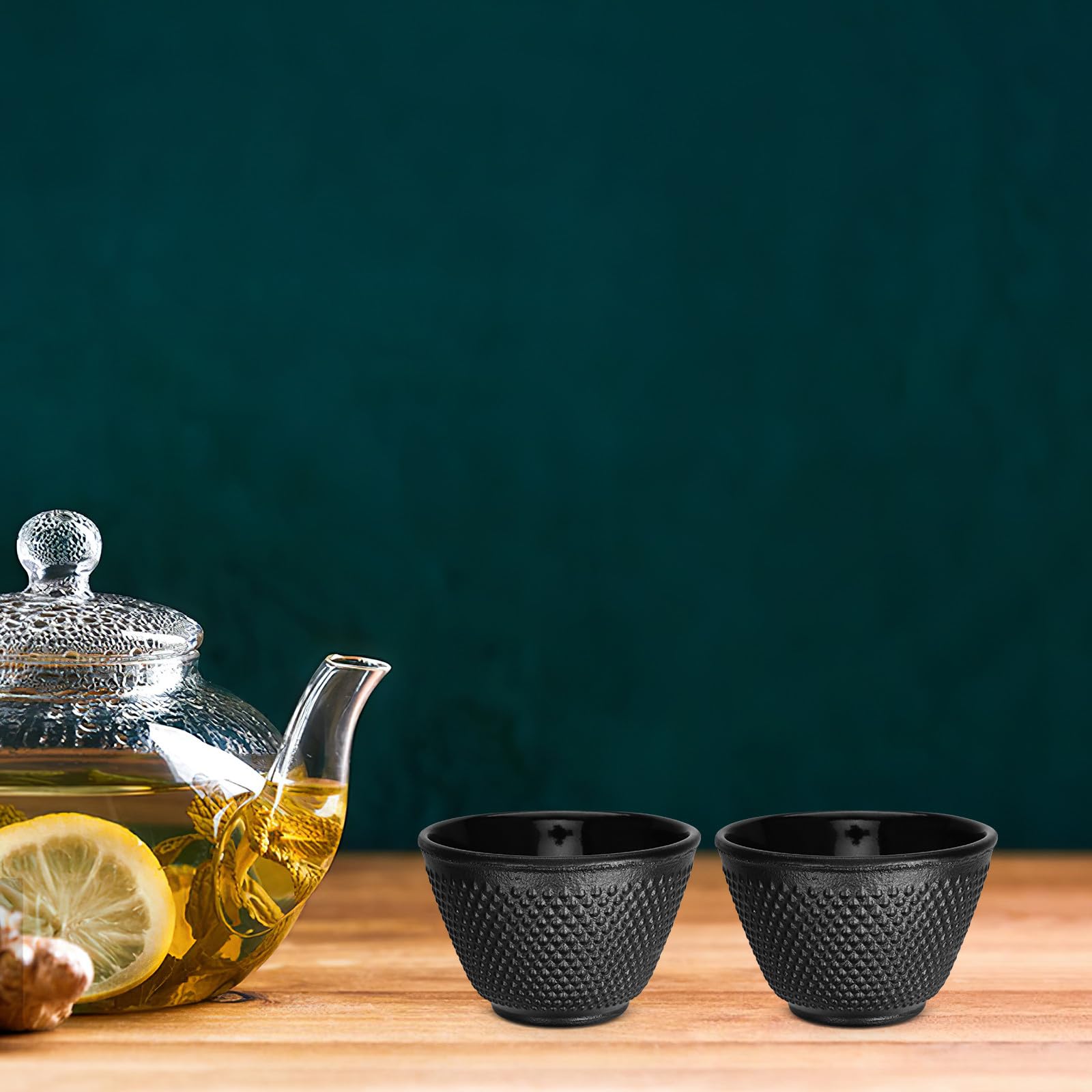 Kung Fu Teegeschirr 2 Stück Gusseiserne Teetassen 120 ml Kleine Asiatische Tassen für Teezeremonie und Teestube