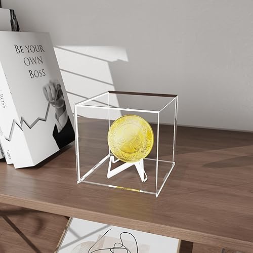 Miniatura 4 de Paquete de 4 vitrinas de anillo de campeonato, vitrina transparente para anillos de béisbol, estuche acrílico para anillos de campeonato de fútbol,